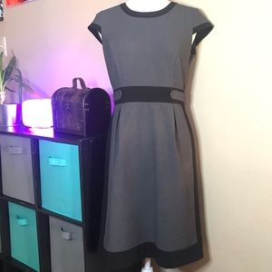 Calvin Klein Grey/Black Color Block Dress
